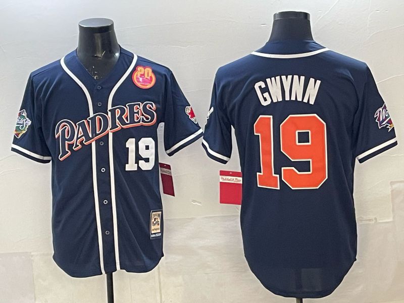 Men 2025 San Diego Padres #19 Gwynn Blue Game Throwback Nike MLB Jersey style 072->san diego padres->MLB Jersey